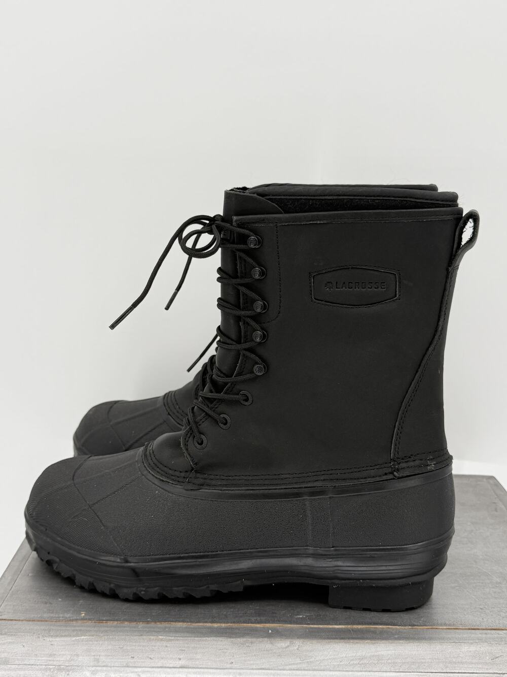 LaCrosse Iceman 10" Winter Pac Boots Black Men's 13M Leather Rubber Style 600008